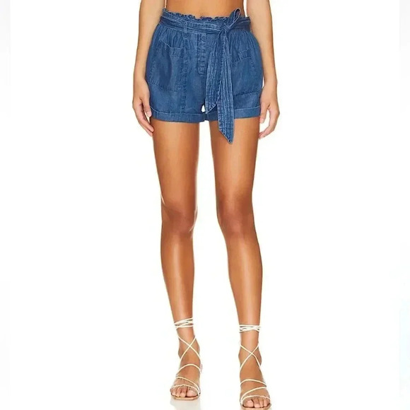 Cleobella REVOLVE Joplin Dress Shorts Chambray Denim Scandi Girl - Picture 1 of 17